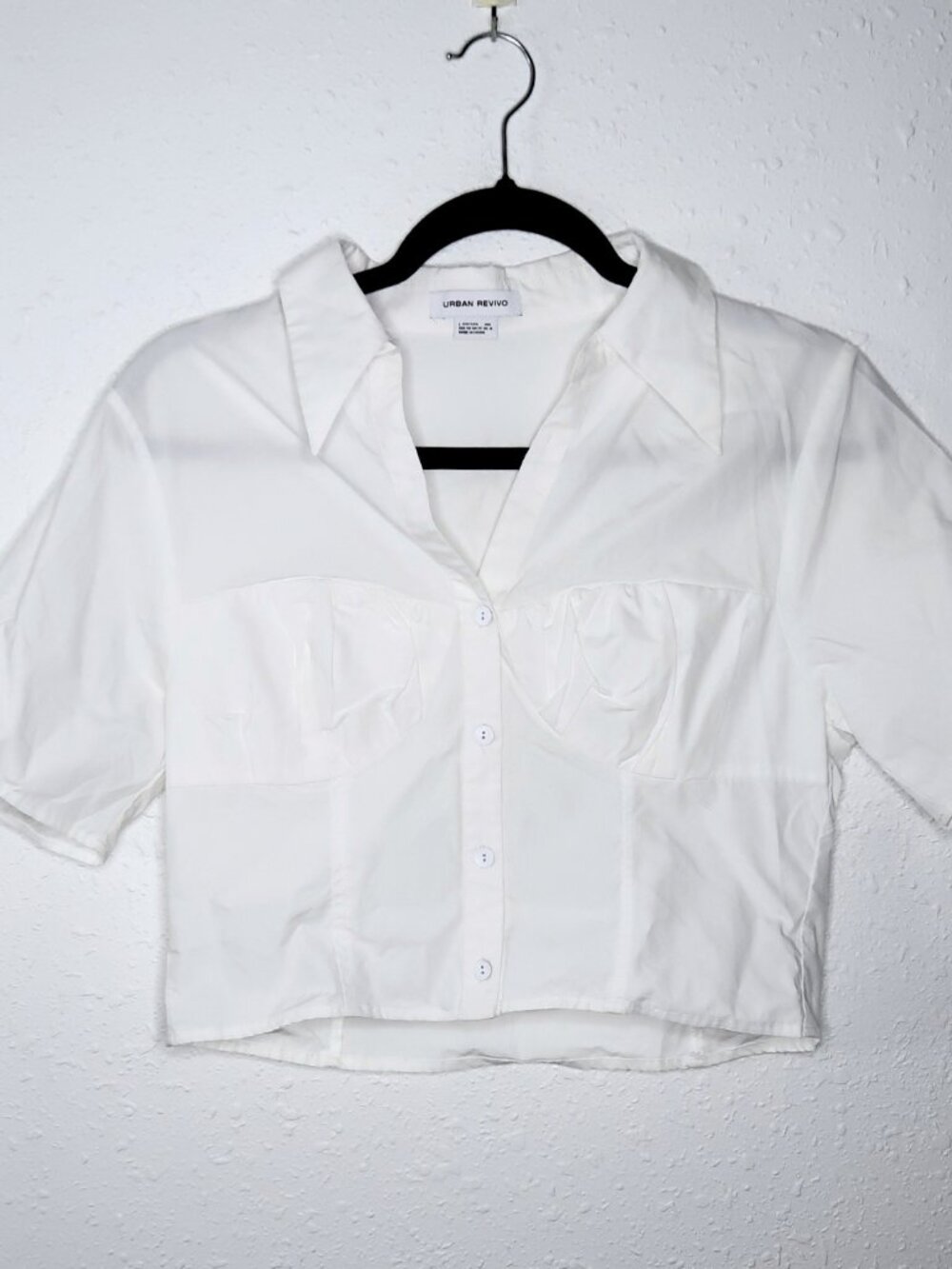 Urban Revivo White Polo Crop Top